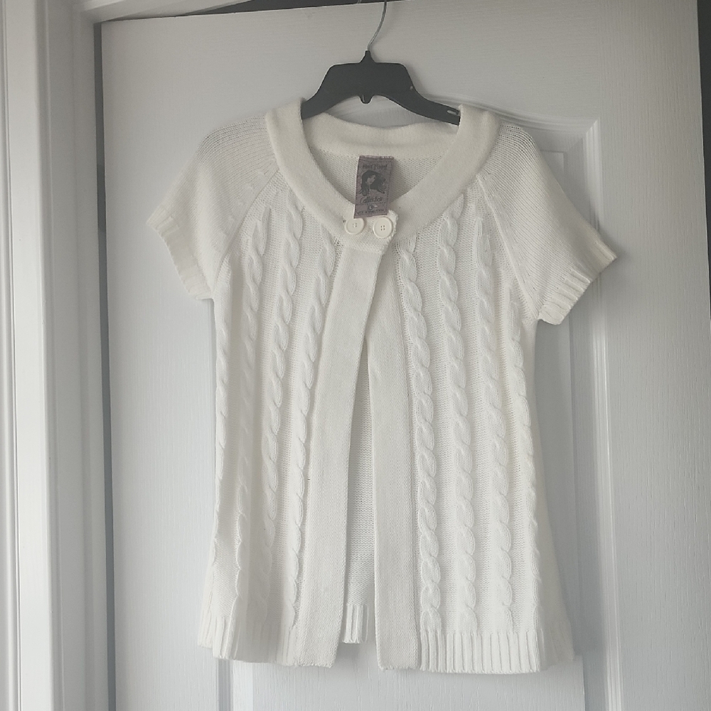 White Cable Knit Cardigan